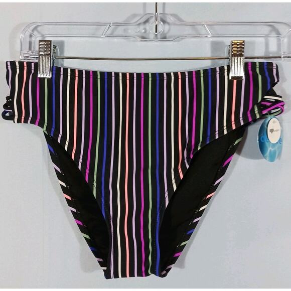 Decree High Rise High Leg Bikini Bottom Lavender Fields Glow Stick Medium NWT - Picture 1 of 8